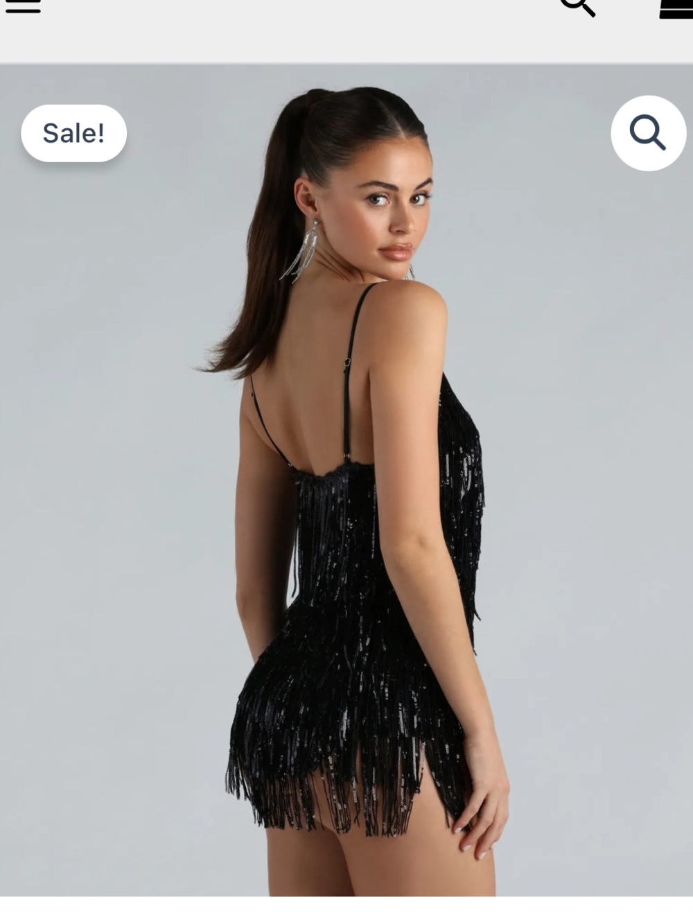 Windsor Black Sequin Fringe Romper 🖤✨